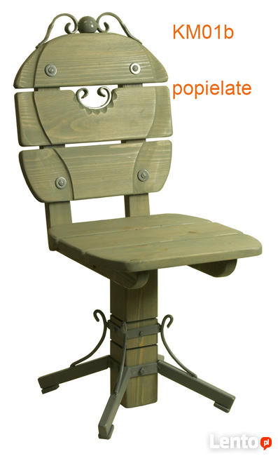 Krzesła drewniane, metaloplastyka, drewno