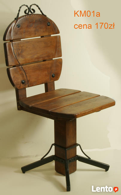 Krzesła drewniane, metaloplastyka, drewno