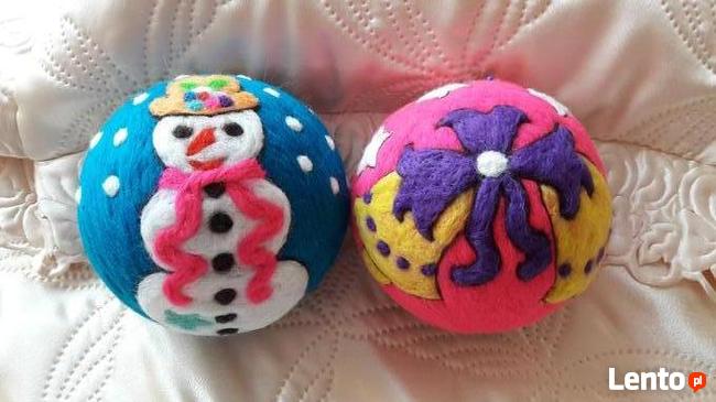 bombki z wełny czesankowej i styropianu - nietłukące się