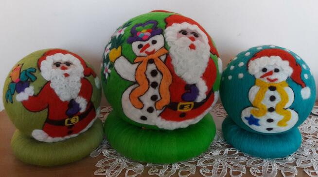 bombki z wełny czesankowej i styropianu - nietłukące się