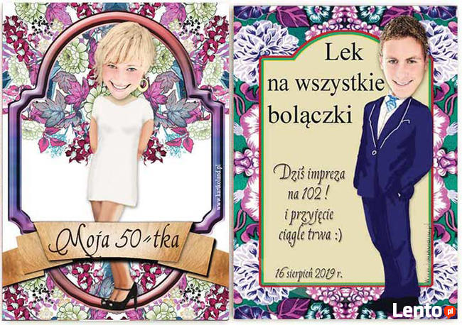 śmieszne naklejki na urodziny ze zdjęciem na wódkę 18 20 40