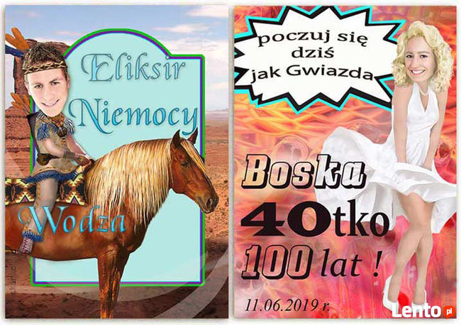 śmieszne naklejki na urodziny ze zdjęciem na wódkę 18 20 40