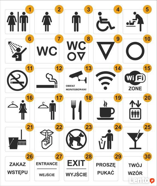 oznaczenie toalet, na drzwi