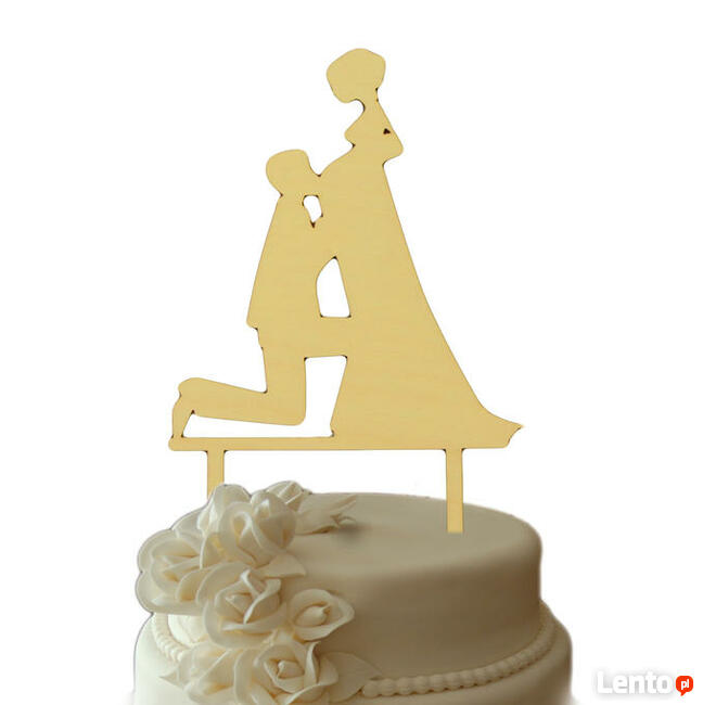 Dekoracja na tort weselny topper ślubny, para młoda, wesele