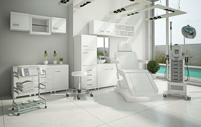 Kombajn kosmetyczny mobilny + Zestaw mebli mobilnych