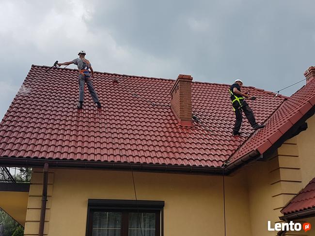 Mycie elewacji dachów kostki brukowej