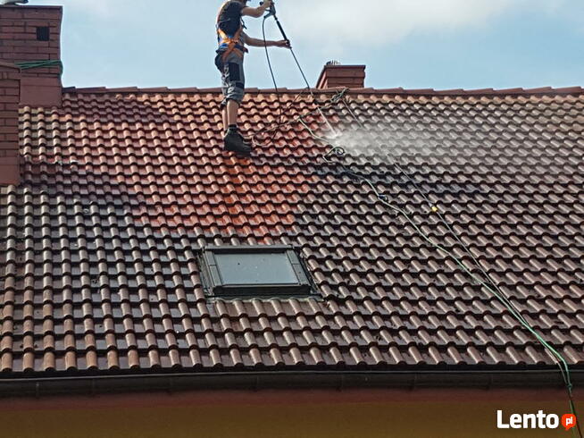 Mycie elewacji dachów kostki brukowej