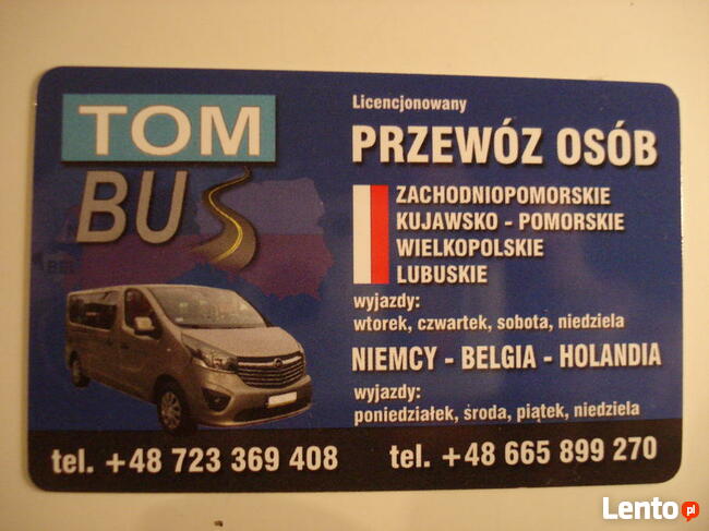 Tom-Bus Przewóz Osób Polska-Niemcy-Holandia-Belgia(zach, lub,