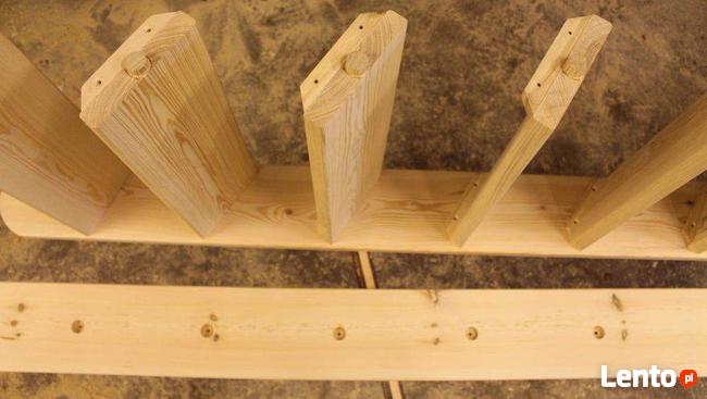 SCHODY drewniane REGULOWANE Ażurowe z Barierką strych 295x80