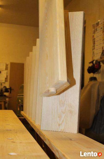 SCHODY DREWNIANE REGULOWANE WEWNĘTRZNE z BARIERKĄ 390x80cm