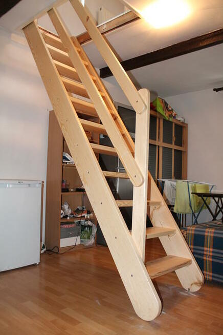 SCHODY z DREWNA Sosnowego REGULOWANE Młynarskie 416x70