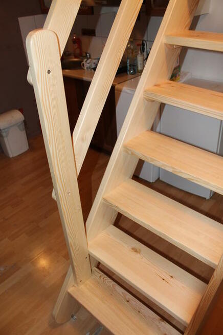 SCHODY z DREWNA Sosnowego REGULOWANE Młynarskie 416x70