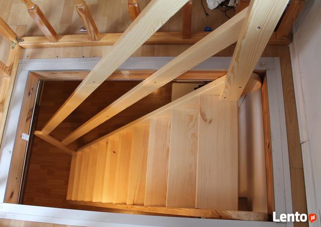 SCHODY DREWNIANE REGULOWANE WEWNĘTRZNE z BARIERKĄ 390x80cm