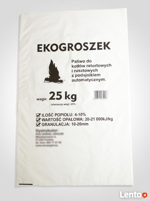 Worek regranulat 50x80cm na Ekogroszek z nadrukiem +projekt