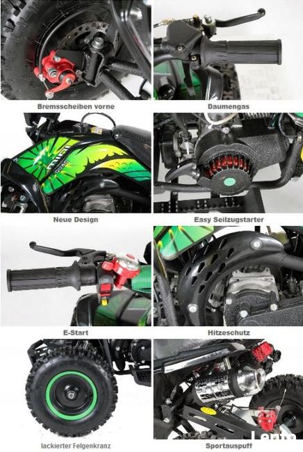 MINI atv QUAD 49 50 SPALINOWY PYTHON E-START od ręki 24h