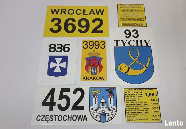 Oznaczenia taxi LAMINOWANY MAGNES naklejka na folii samochód