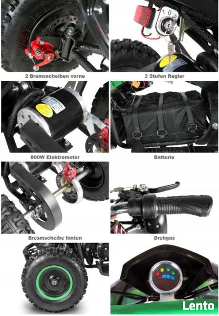 MINI atv QUAD ELEKTRYCZNY REPTI 800W KOŁA 6 dla dziecka 24h