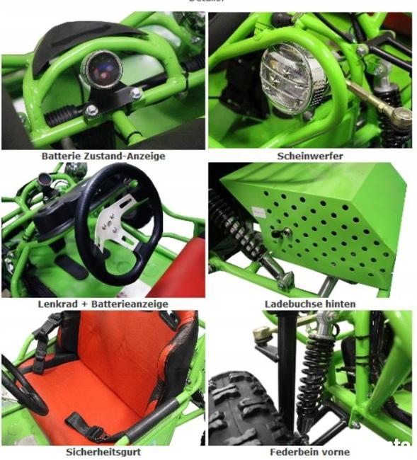 BUGGY KART ELEKTRYCZNY 6 gokart auto 800 W dla dziecka