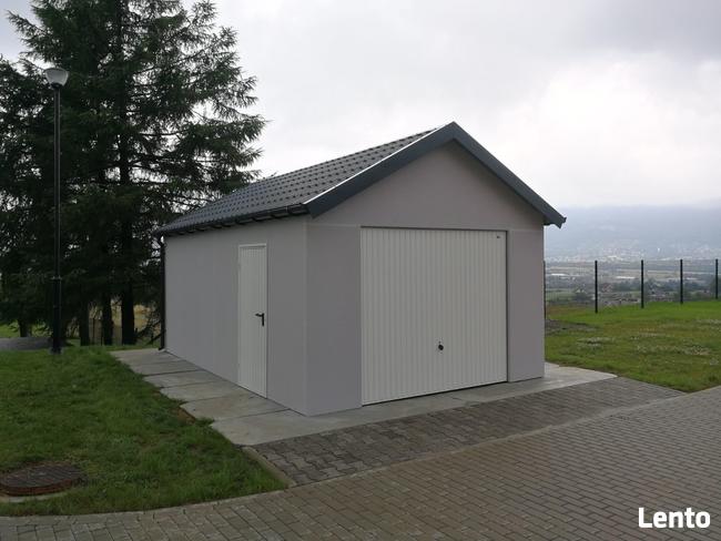 Garaż dwuspadowy - blaszany - tynkowany - na raty
