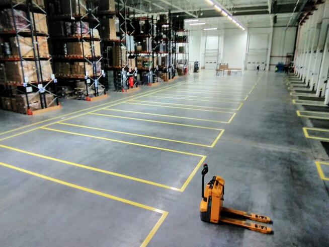 Oznakowanie Poziome, Malowanie linii w Magazynach. Znaki