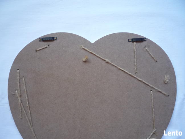 Nowe Duże białe serce przeplatane sznurkiem do zawieszenia