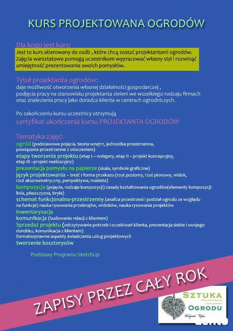 Kurs Projektowania Ogrodów