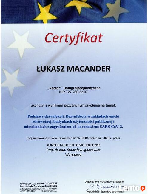 Vector Dezynfekcja Ozonowanie Przedszkoli 725 392 578