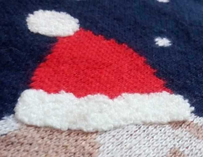 Granatowy sweter sweterek świąteczny na 7-8 lat