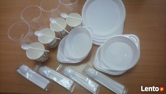 Sztućce jednorazorazowe zestaw widelec+nóż+serwetka 250szt.