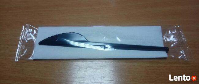 Sztućće jednorazowe zestaw łyżka + serwetka 250 sztuk białe