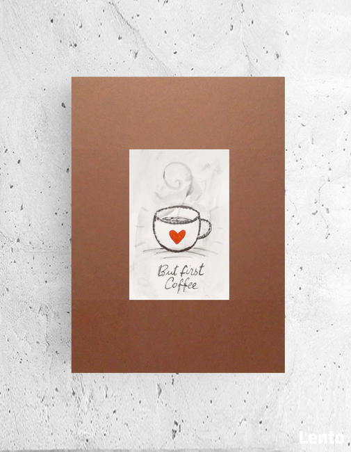 kawa plakat, brązowy plakat do kuchni