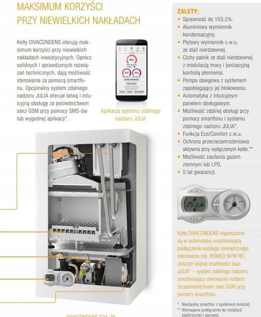 Piec gazowy dwufunkcyjny Ferroli F24 5-25kW