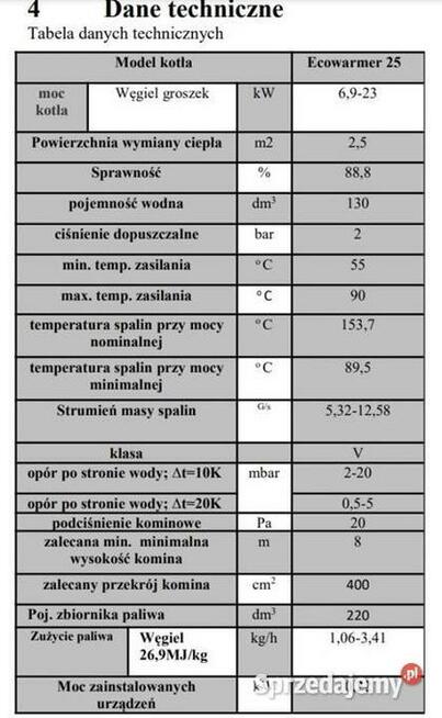 Piec z podajnikiem na ekogroszek 5 klasy Ecowarmer 25kW