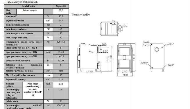 Piec co zgazowujący drewno Sigma 20kW + zestaw - dotacja