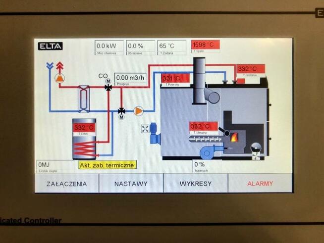 Kocioł, piec biomasowy 61kW na zrębki czyste powietrze
