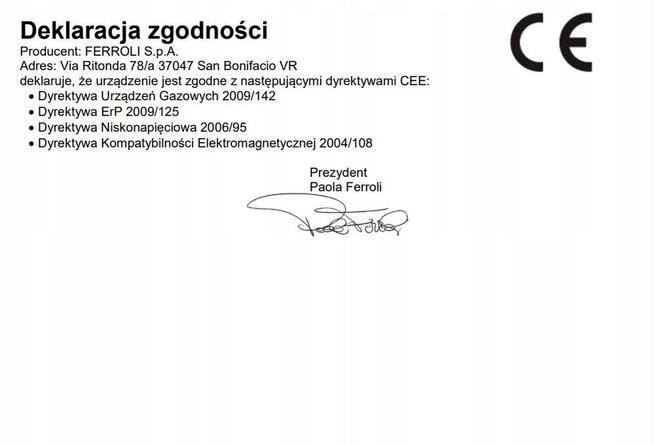 Piec gazowy dwufunkcyjny Ferroli F24 5-25kW