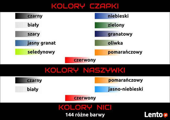 Czapka reklamowa firmowa z logo haftem HAFT kolory pakiety