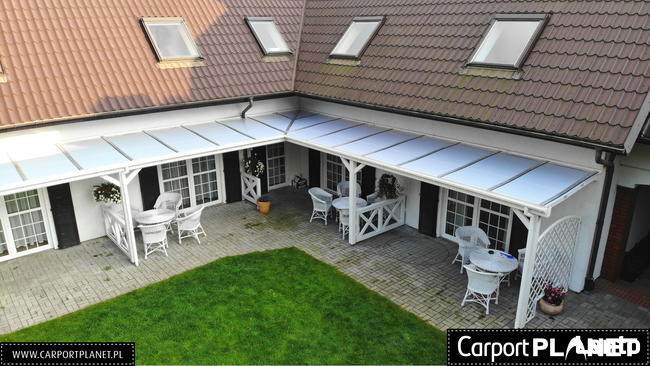 Zadaszenie tarasu z poliwęglanu pergola tarasowa drewniana