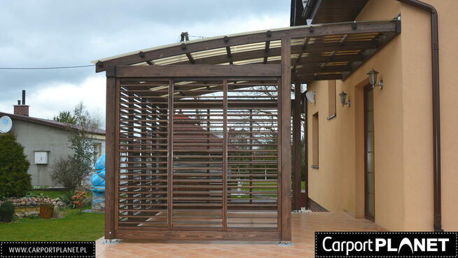 Zadaszenie tarasu z poliwęglanu pergola tarasowa drewniana