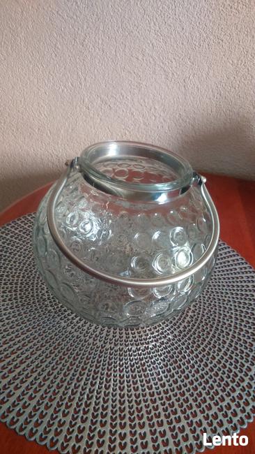 Lampion szklany, świecznik bańka, wazon ,stroik świąteczny