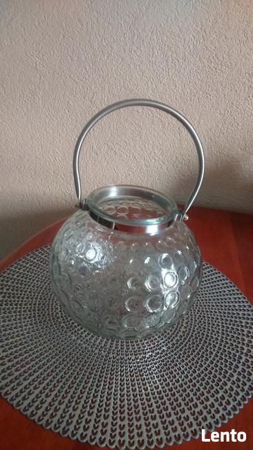 Lampion szklany, świecznik bańka, wazon ,stroik świąteczny