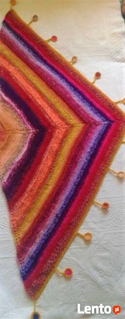 Duża chusta robiona na drutach- Astry- na zamówienie