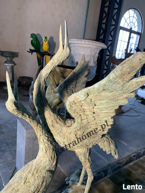 Zakochane Żurawie z brązu ptak symbolizujący szczęście h150