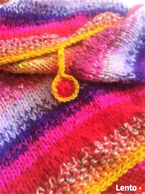 Duża chusta robiona na drutach- Astry- na zamówienie