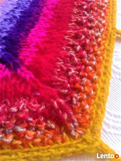 Duża chusta robiona na drutach- Astry- na zamówienie