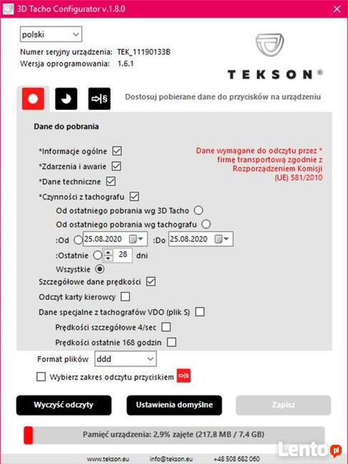 Najnowsze tacho i karty - G2V2 + Tekson 3D Tacho