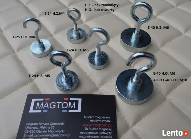 Uchwyt magnetyczny neodymowy z hakiem M4 zamknięty magnes
