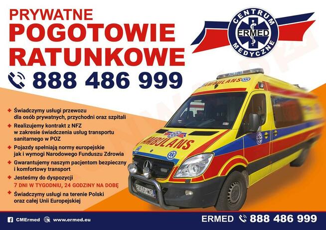 Ambulans-karetka Transport Sanitarny Medyczny Zabezpieczenie