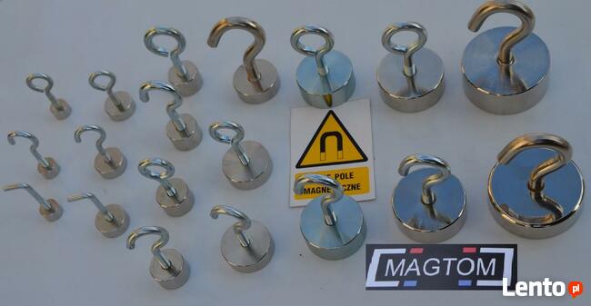 Uchwyt magnetyczny neodymowy z hakiem otwartym M4 magnes