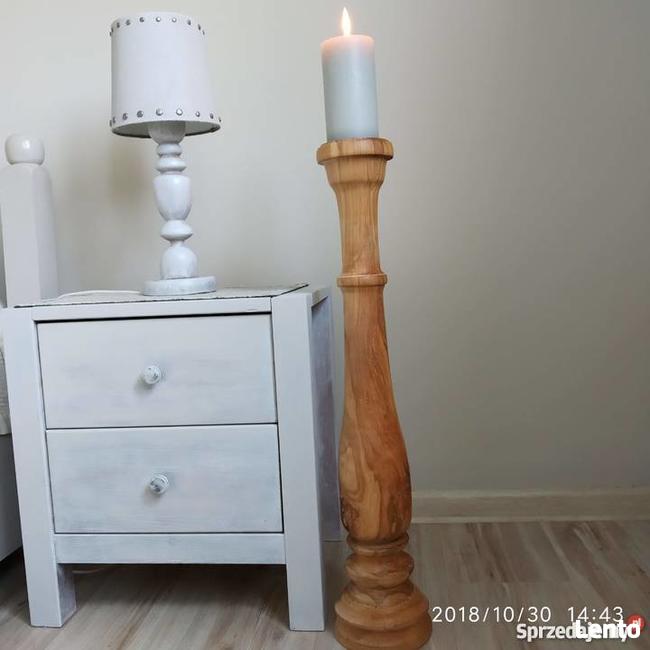 Świeczniki drewniane toczone rękodzieło toczenie w drewnie